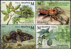 Belarus. 2023. Invasive Species of Flora and Fauna of Belarus (MNH **) Block ...