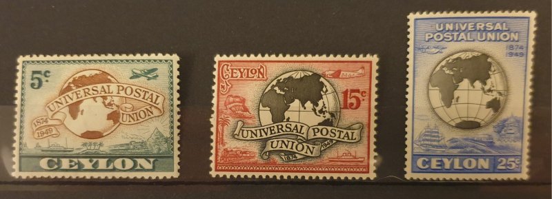 Ceylon Set UPU 1949 M/M Condition SG410/12