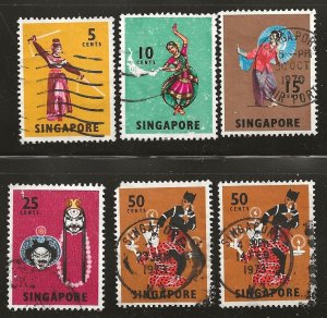 SINGAPORE #86,88,89,91,93 USED  1968