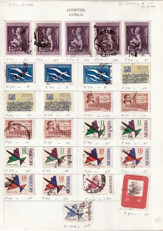 ARGENTINA 1940s/50s Airmail M&U on Pages(Apx 180 Items) BR 513