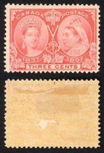 Canada SG126 3c Carmine 1897 Jubilee Fresh Colour M/M (gum thin) Cat 18 Pounds