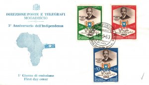 SOMALIA FIRST DAY COVER 3rd ANNIVERSARY OF INDEPENDENCE 1963