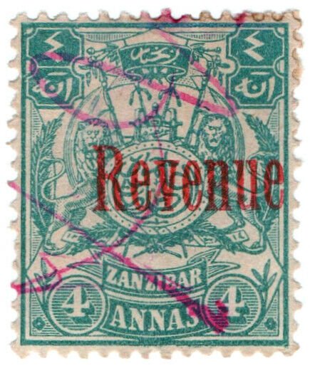 (I.B) Zanzibar Revenue : Duty Stamp 4a