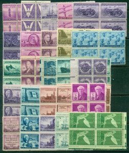 25 DIFFERENT SPECIFIC 3-CENT BLOCKS OF 4, MINT, OG, NH, GREAT PRICE! (2)