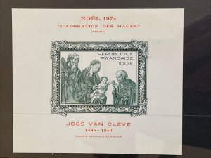 1974 Rwanda Christmas Van Cleve Adoration of the Magi Souvenir Sheet Sc# 611 MNH