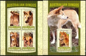 Solomon Islands 2016 Wild Dogs Dingo sheet + S/S MNH