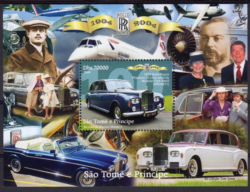 Sao Tome and Principe 2004 Rolls Royce 100th.Anniv/Concorde/Phanton VI S/S(1)