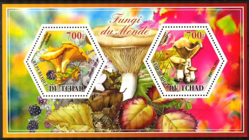 Chad 2014 Mushrooms Sheet (2) MNH Cinderella !