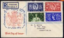 Great Britain 1953 Coronation set of 4 on illustrated reg...