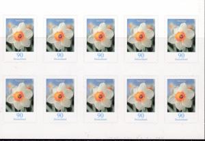 Germany 2005 Booklet Pane FLOWERS Die-Cut Perf 10.  VF/NH