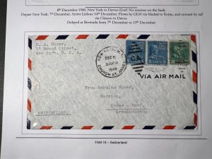 1940 USA Airmail FAM 18 FFC Cover New York NY to Davos Dorf Switzerland 2