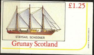 {G050} Grunay Scotland tall Ships Staysail Schooner S/S 1.25£ MNH Cinderella !!