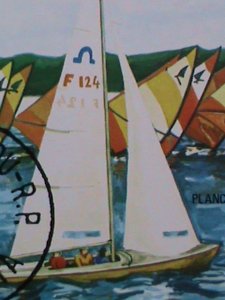 ​UPPER VOLTA-1983 OLYMPIC GAMES-YATCHES SAILING CTO S/S-WITH FIRST DAY CANCEL