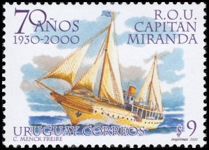 Uruguay 2000 Sc 1887 Sailing Ship Miranda CV $5.50