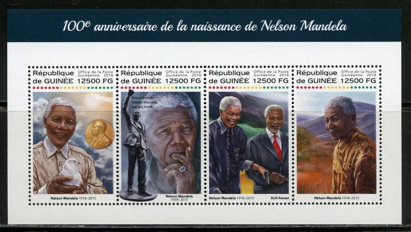 GUINEA  2018  100th BIRTH ANNIVERSARY OF NELSON MANDELA  SHEET MINT NH