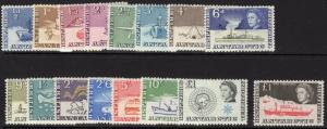 BRITISH ANTARCTIC TERR. SG1/15a 1963-9 DEFINITIVE SET SHIPS MNH