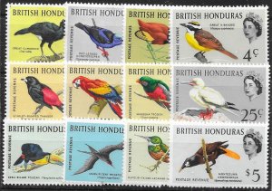 BRITISH HONDURAS SG202/13 1962 BIRDS DEFINITIVE SET MNH