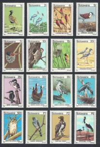 Botswana Bustard Stork Hoopoe Heron Owl Jacana Bishop Plover Birds 16v