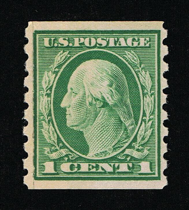 GENUINE SCOTT #412 MINT OG NH 1912 GREEN PERF-8½ SL-WATERMARK COIL SINGLE #7052