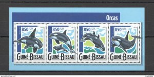 2015 Guinea-Bissau Fauna Marine Life Orcas 1Kb ** Stamps St979