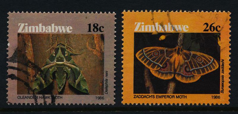 Zimbabwe 530-1 used - Insect, Moth