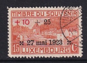 Luxembourg   #B5  used 1923  view  15 + 10c +25c