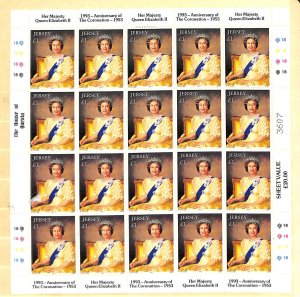 Jersey, Postage Stamp, #505 Sheet Mint NH,  1992 Queen Elizabeth