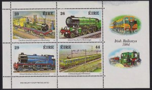 Ireland - 1984 - Scott #584a - MNH souvenir sheet - Train Railway