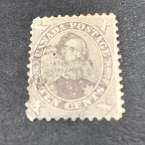 CANADA # 17a--USED----SINGLE---VIOLET---**SHORT PERF BOTTOM LEFT**-----1859