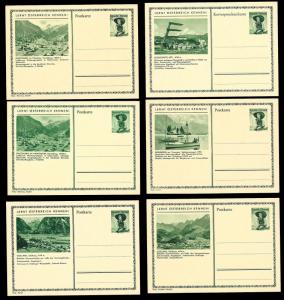 AUSTRIA (120) Scenery View Green 1 Shilling Postal Cards c1950s ALL MINT UNUSED