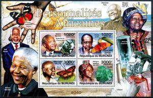 BURUNDI 2011 SHEET bur11301b MANDELA NOBEL PRIZE FAMOUS 