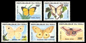 Mali 1979 Butterflies Scott #348-352 Mint Never Hinged