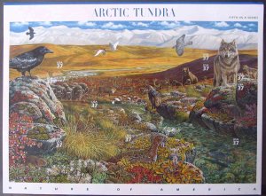 US #3802 37c Artic Tundra, Sheet, VF mint never hinged, Fresh Sheet