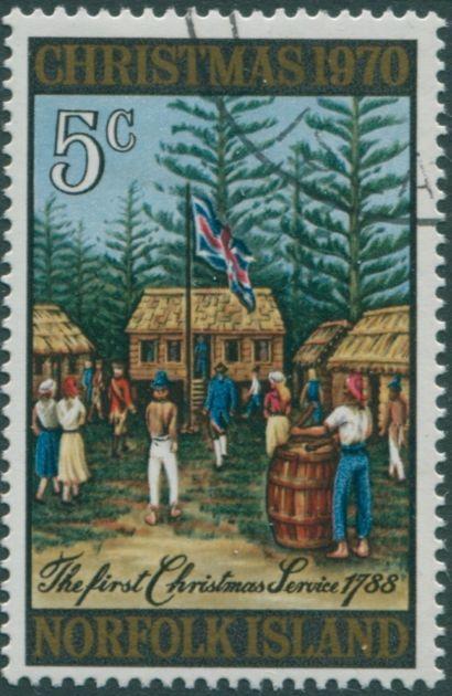 Norfolk Island 1970 SG120 5c Christmas first service FU