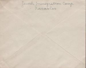 MS2270 1948 CYPRUS JUDAICA *Jewish Immigration Camp* KARAOLOS Local Post Cover