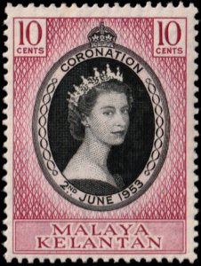 ✔️ MALAYA KELANTAN 1953 - CORONATION - SC.  71 MNH ** [5CW2]