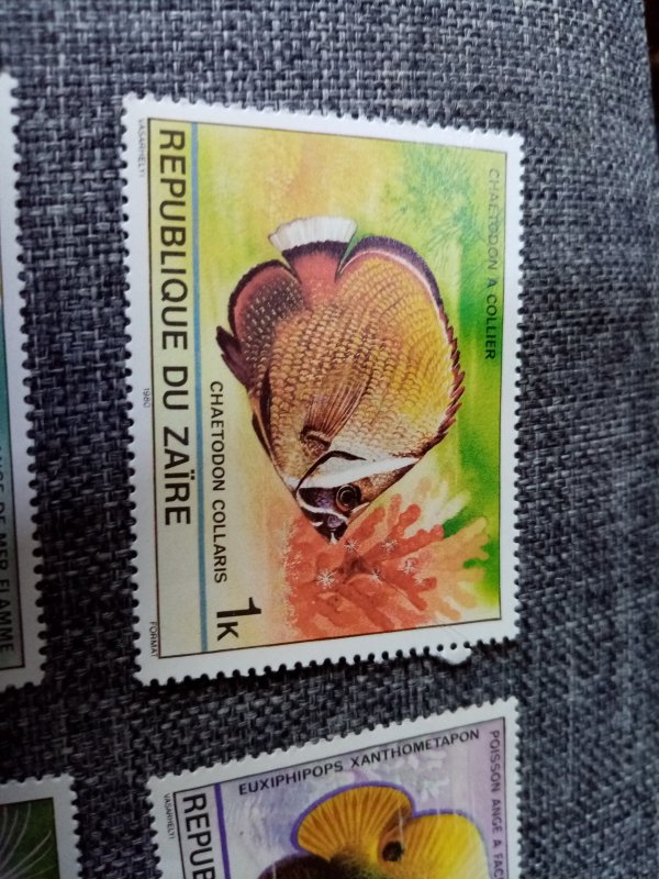 Republic of Zaire Tropical fish stamps African stamp set