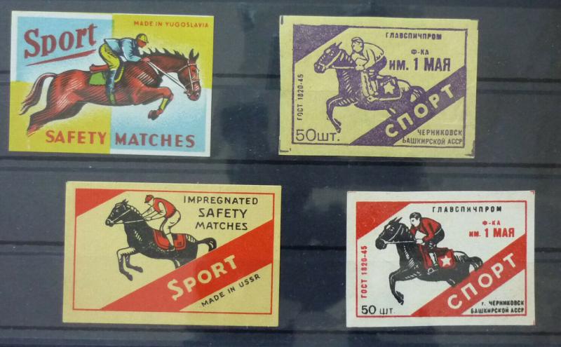 Match Box Labels ! sport horse racing race GN78