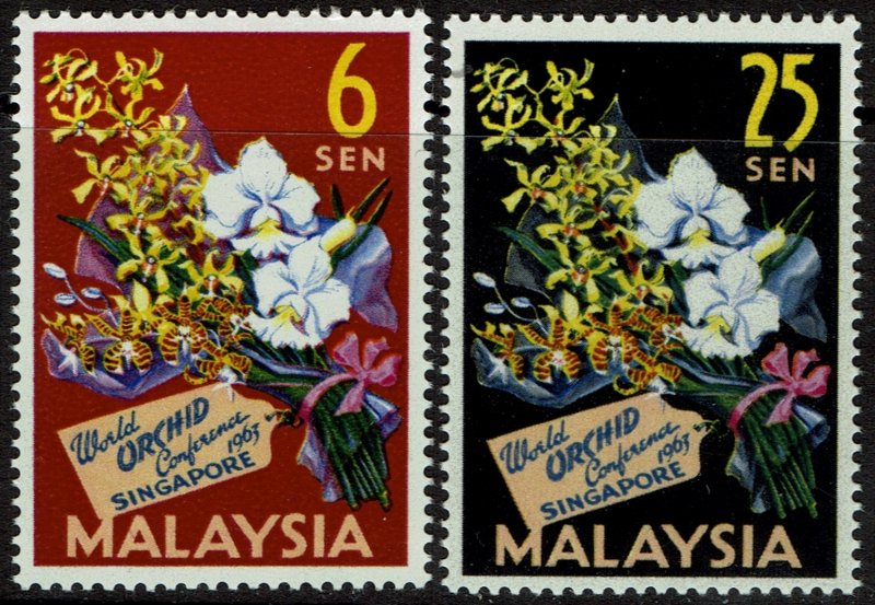Malaysia #4-5  MNH - Flowers Orchids (1963)