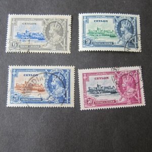 Ceylon 1935 Sc 379-382 Silver Jubilee set FU