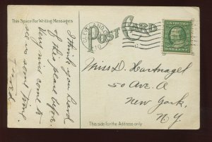 Scott 352 Franklin Used Coil Stamp on Nice Post Card (352-Card 2)