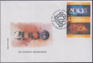 MACEDONIA Sc # 179a-b FDC MILLENNIUM ISSUE FEATURES STAR of DAVID, other SYMBOLS