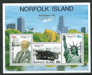 NORFOLK ISLAND SGMS388 1986 AMERIPEX 86 MNH