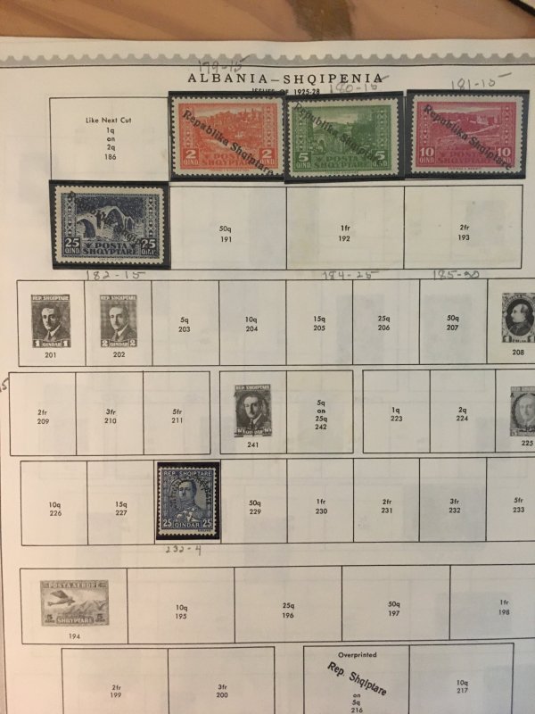 Collection of mint Albania stamps on Minkus pages