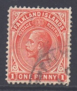 Falkland Islands Scott 31 - SG60d, 1912 Crown CA 1d used