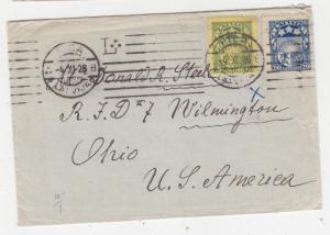 LATVIA, 1926 cover, 6s., 20s., Riga to Ohio, USA.