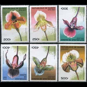 GUINEA 1997 - Scott# 1375-80 Orchids Set of 6 NH no gum