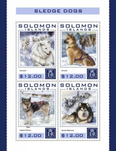 SOLOMON IS. - 2016 - Sledge Dogs - Perf 4v Sheet - Mint Never Hinged