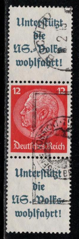 Germany Scott # 422, 2 labels A8.2, used, se-tenant, Mi # S156