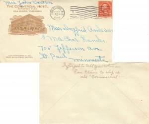 United States Wisconsin Eau Claire 1928 machine  Obverse and reverse Brown Il...